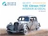 Quinta Studio QD+35171 Citroen 11CV 3D-Printed & coloured Interior on decal paper (Tamiya) (with 3D-printed resin parts) 1/35
